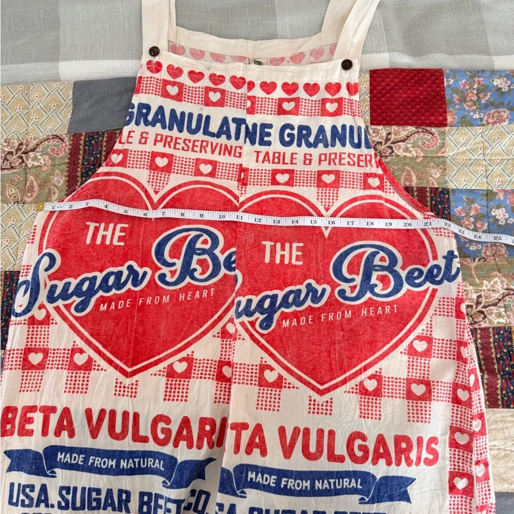 Vintage Style Sugar Beet Feed Sack Overall Dress – Boutique – One Size - Picture 10 of 13
